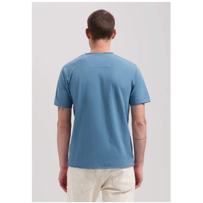 Dstrezzed STEWART V-NECK S/S SLUB JERSEY AEGEAN BLUE