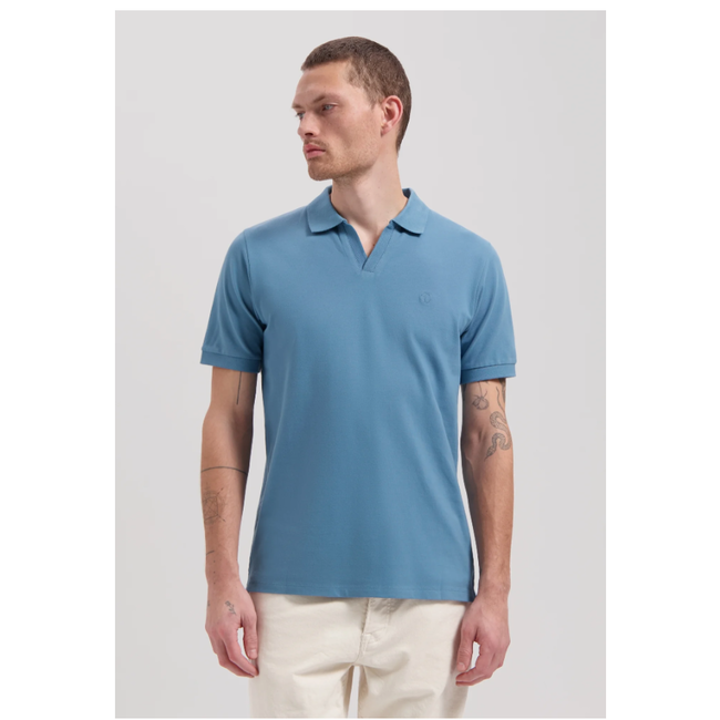 Dstrezzed BOWIE V-NECK POLO AEGEAN BLUE