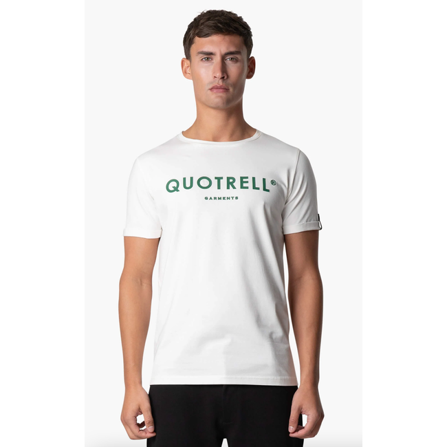 Quotrell BASIC GARMENTS T-SHIRT OFF WHITE/GREEN