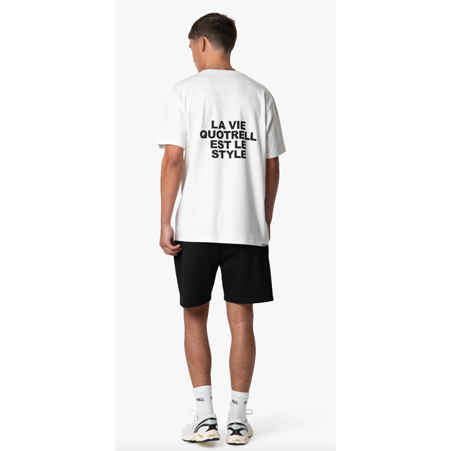 Quotrell LA VIE T-SHIRT OFF WHITE/BLACK