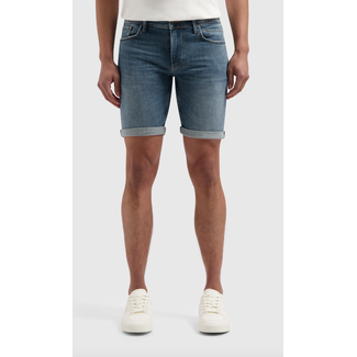 PURE PATH THE STEVE SKINNY FIT SHORTS DENIM DARK BLUE