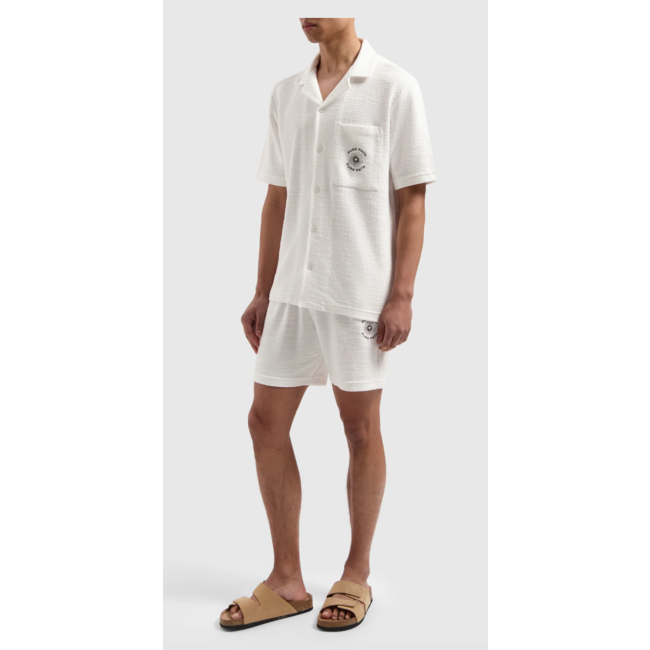 PURE PATH BOUCLÉ SWEAT SHORTS OFF WHITE