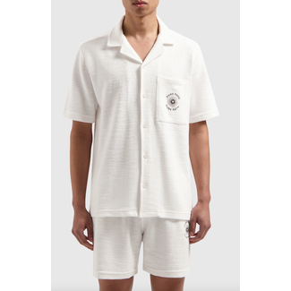 PURE PATH BOUCLÉ SHORTSLEEVE SHIRT OFF WHITE