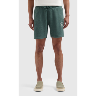 PURE PATH BOUCLÉ SWEAT SHORTS FADED GREEN