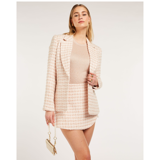 Josh V DOMINIC FITTED BLAZER MET LUREX PEACH