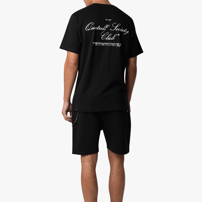 Quotrell SOCIETY CLUB T-SHIRT  BLACK/WHITE