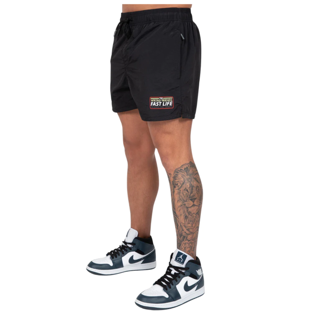 WRONG FRIENDS FAST LIFE (SWIM) SHORTS BLACK