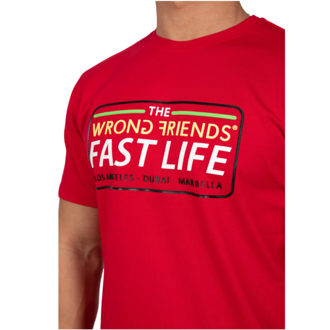 WRONG FRIENDS FAST LIFE T-SHIRT RED