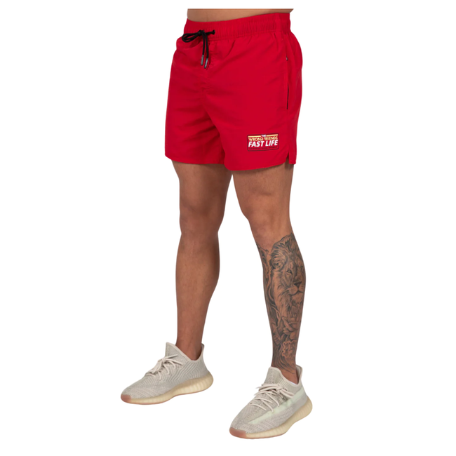 WRONG FRIENDS FAST LIFE (SWIM) SHORTS RED