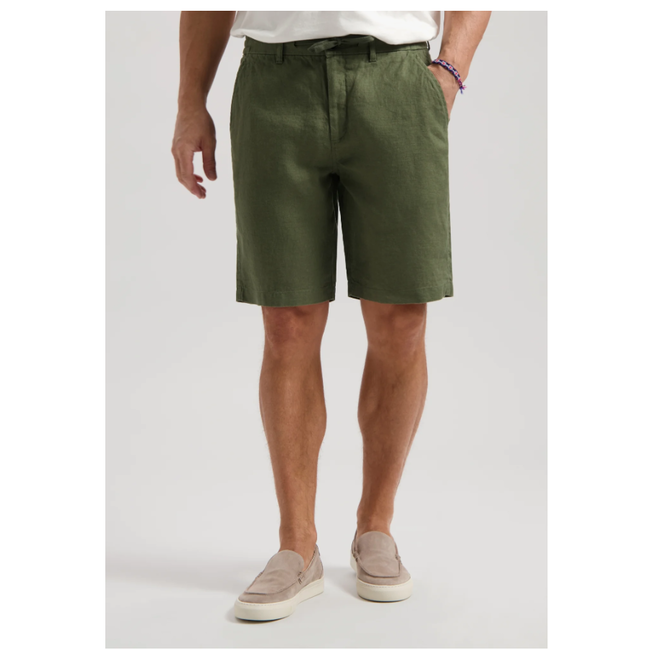 Dstrezzed JAMES BEACH SHORTS CRISPY LINEN DARK ARMY