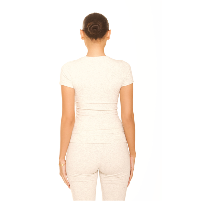 L.A Sisters SHORT SLEEVE LOUNGE TOP GREY