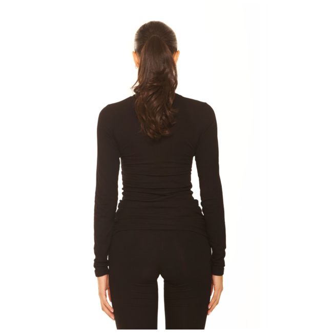 L.A Sisters LONG SLEEVE LOUNGE TOP BLACK