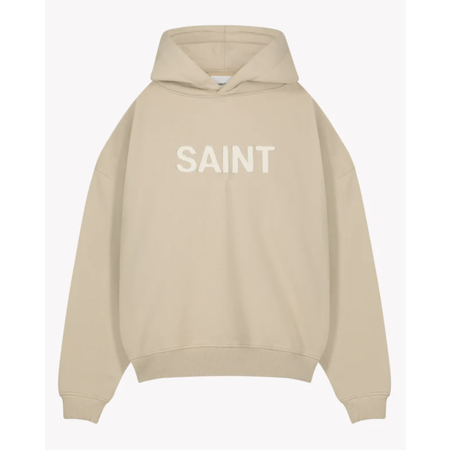 SAINT BLANC CUT HOODIE TAUPE/OFF WHITE