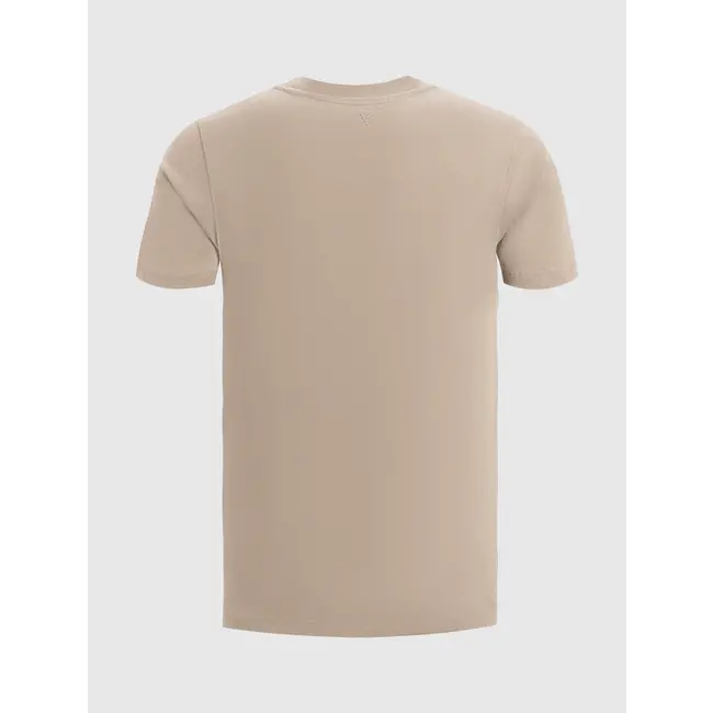 PURE PATH FLORAL CHEST PRINT T-SHIRT TAUPE