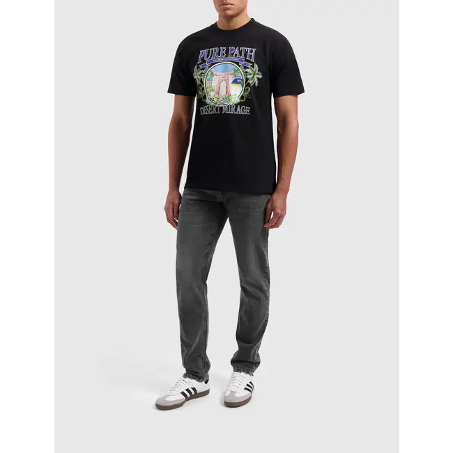 PURE PATH THE RYAN SLIM FIT JEANS DENIM DARK GREY