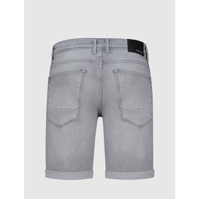 PURE PATH THE STEVE SKINNY FIT SHORTS DENIM LIGHT GREY