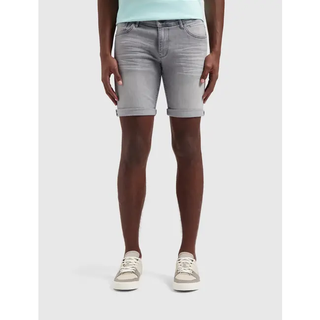 PURE PATH THE STEVE SKINNY FIT SHORTS DENIM LIGHT GREY