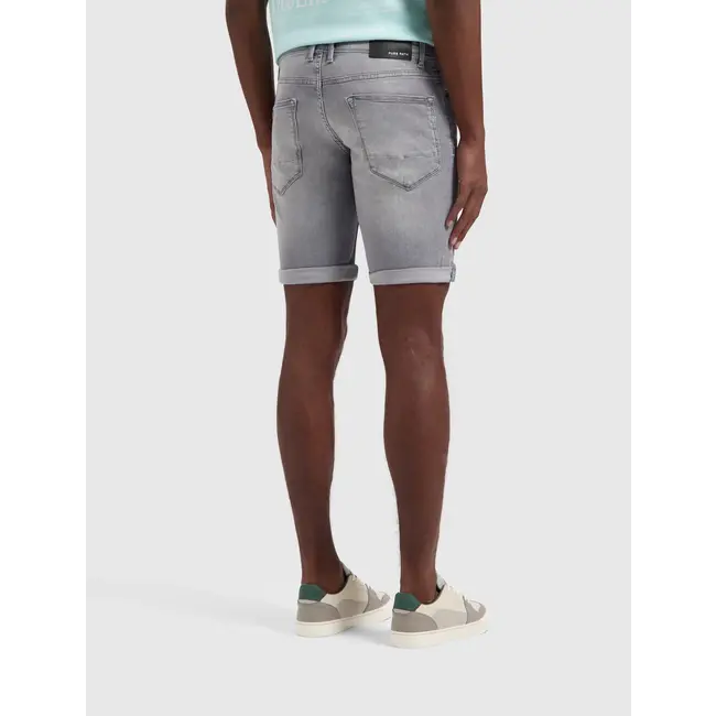PURE PATH THE STEVE SKINNY FIT SHORTS DENIM LIGHT GREY
