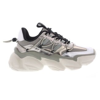 STEVE MADDEN SPECTATOR SNEAKER PEW/GLD