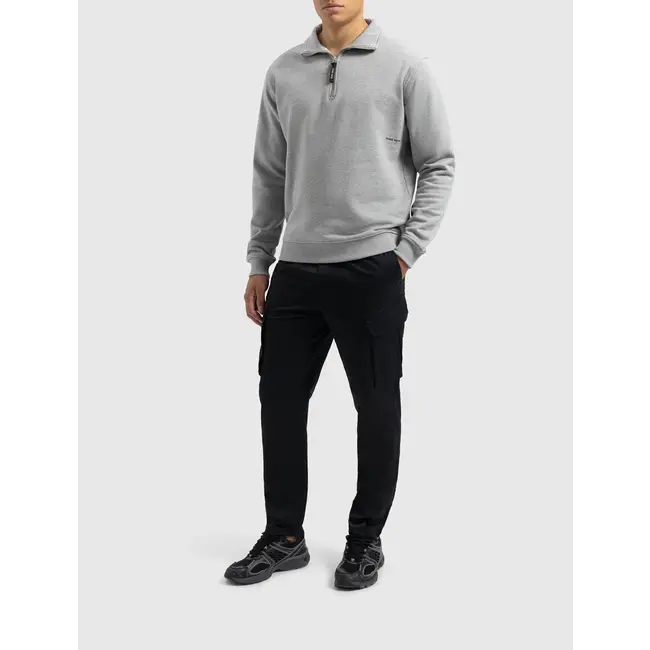 PURE PATH SIDELINE WORDMARK HALFZIP SWEATER GREY