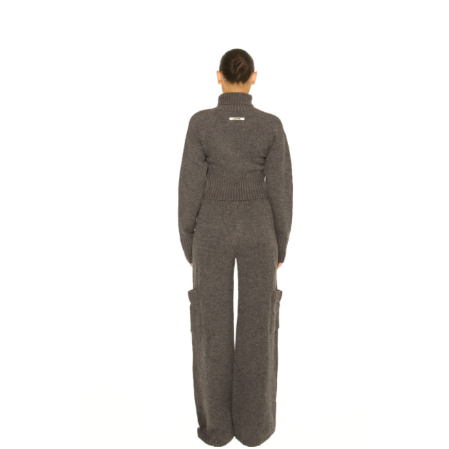L.A Sisters KNITTED CARGO CO-ORD GREY