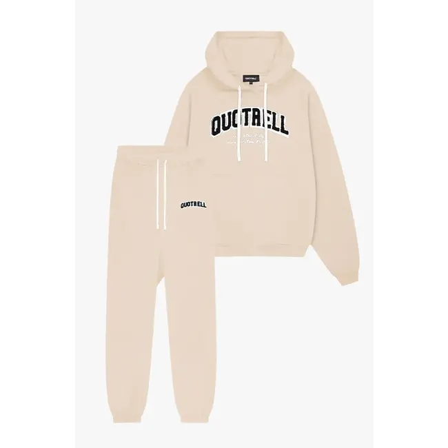Quotrell UNIVERSITY SET TAUPE-WHITE