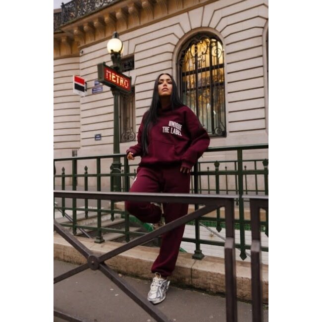 Unique the Label ELYANA PRINT JOGGER DEEP CHERRY
