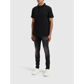 PURE PATH ESSENTIAL WORDMARK POLO BLACK