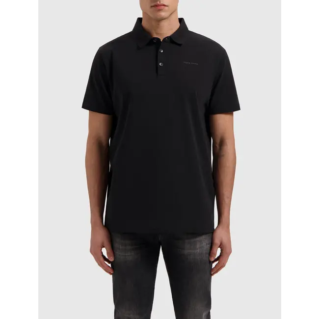 PURE PATH ESSENTIAL WORDMARK POLO BLACK