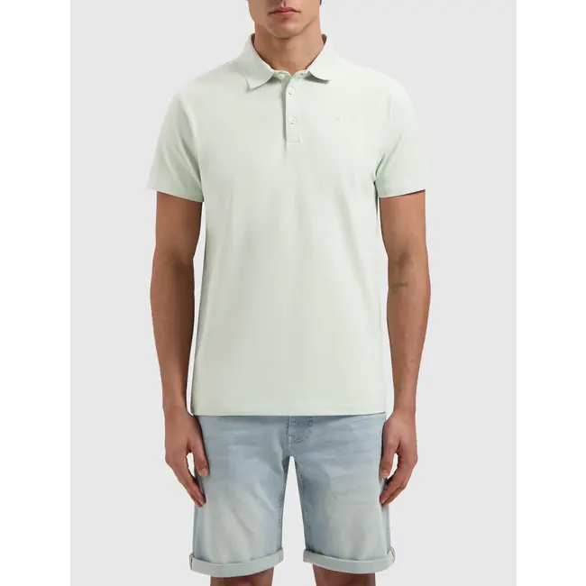 PURE PATH ESSENTIAL WORDMARK POLO LIGHT GREEN