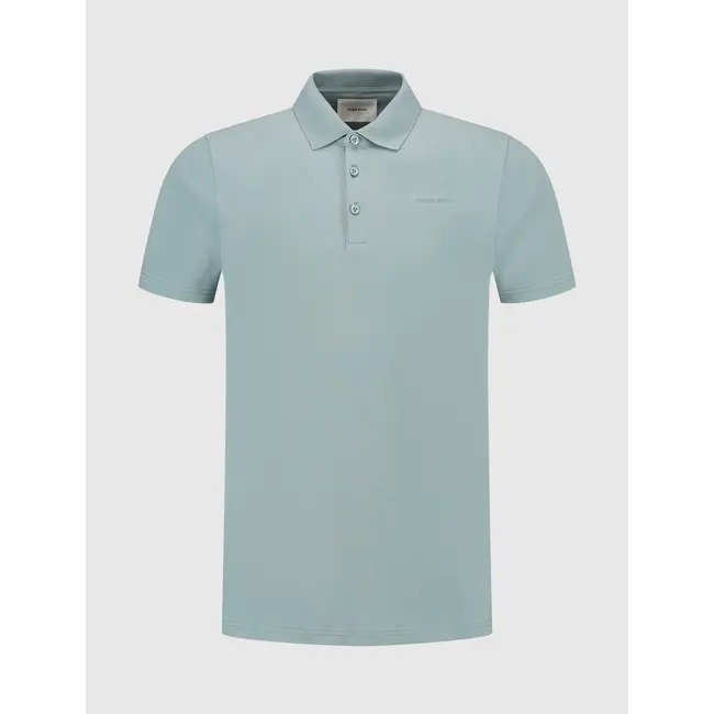 PURE PATH ESSENTIAL WORDMARK POLO BLUE GREY