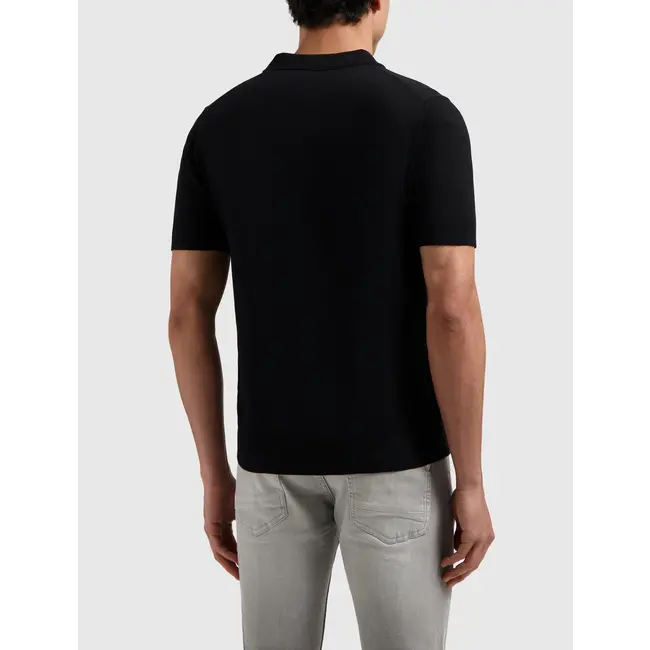 PURE PATH HALF-ZIP KNITWEAR POLO BLACK