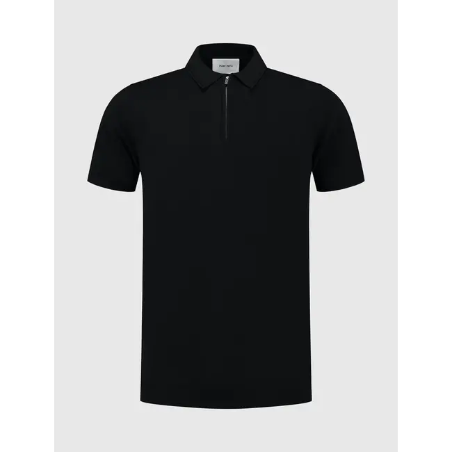 PURE PATH HALF-ZIP KNITWEAR POLO BLACK