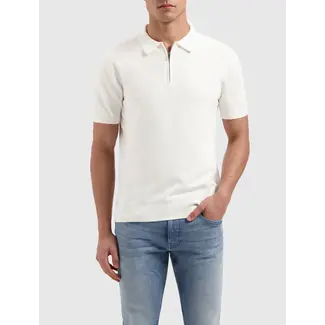 PURE PATH HALF-ZIP KNITWEAR POLO OFF WHITE