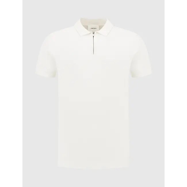 PURE PATH HALF-ZIP KNITWEAR POLO OFF WHITE
