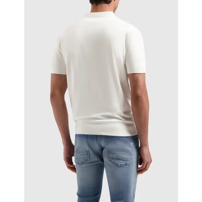 PURE PATH HALF-ZIP KNITWEAR POLO OFF WHITE