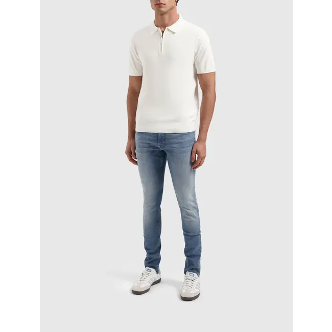 PURE PATH HALF-ZIP KNITWEAR POLO OFF WHITE