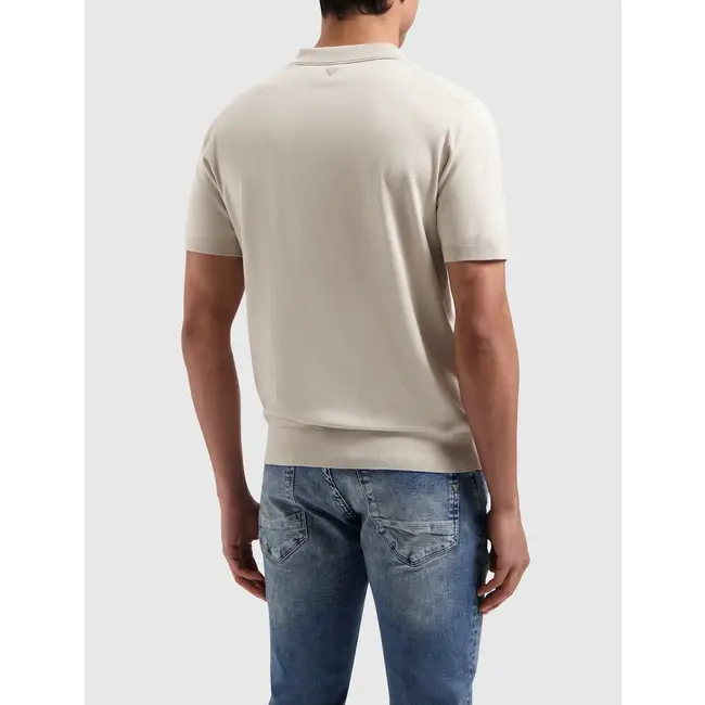 PURE PATH HALF-ZIP KNITWEAR POLO SAND