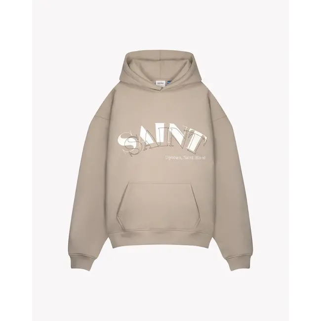 SAINT BLANC TOP STITCH HOODIE FEATHER GREY