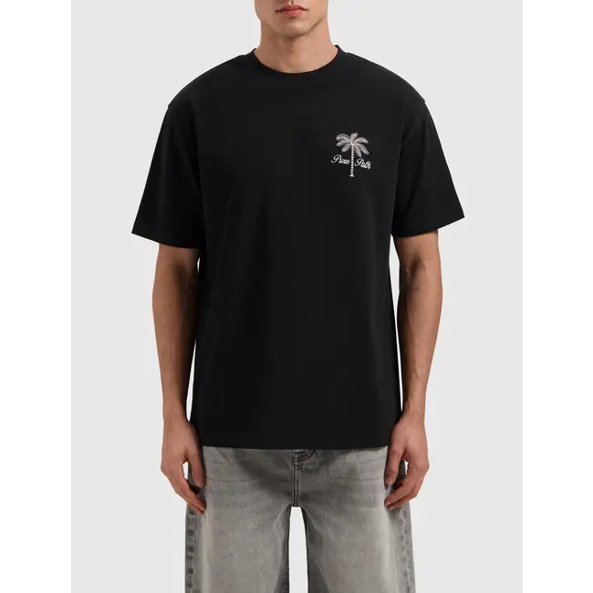 PURE PATH STITCHED PARADISE T-SHIRT BLACK
