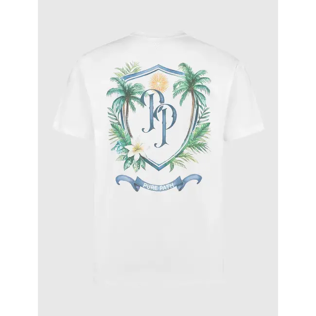 PURE PATH TROPICAL CREST T-SHIRT WHITE