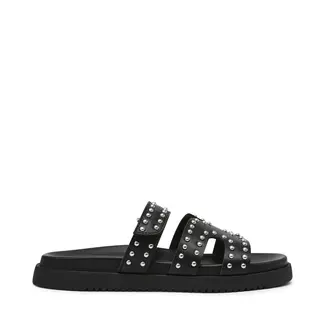 STEVE MADDEN MISSILE-S SANDAL BLACK WITH STUDS