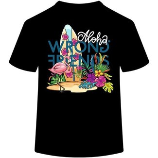 WRONG FRIENDS ALOHA T-SHIRT BLACK