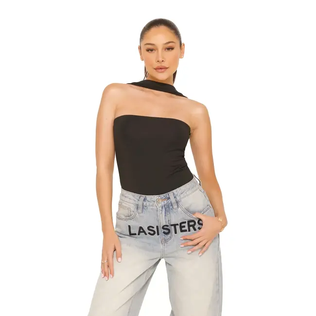 L.A Sisters CHOKER BODYSUIT BLACK