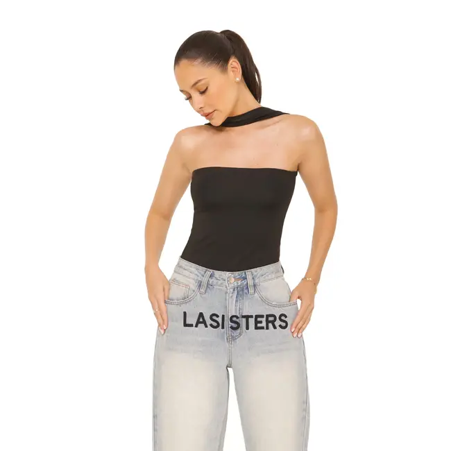 L.A Sisters CHOKER BODYSUIT BLACK