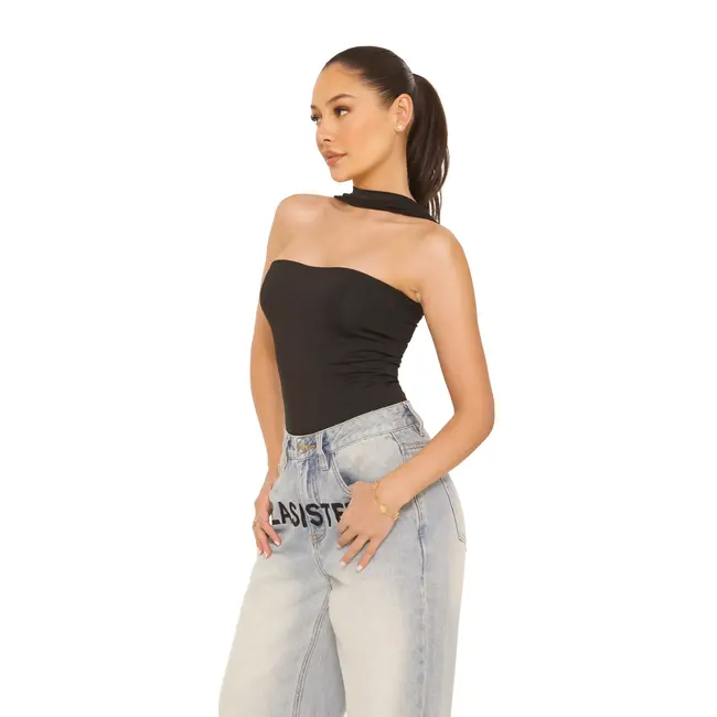 L.A Sisters CHOKER BODYSUIT BLACK