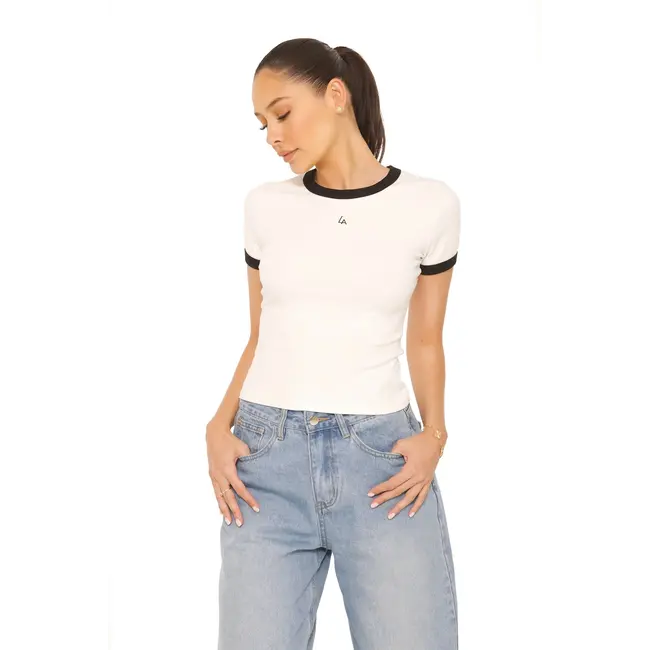 L.A Sisters TENNIS LOGO TOP WHITE
