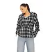 L.A Sisters OVERSIZED CHECKED BLOUSE BLACK
