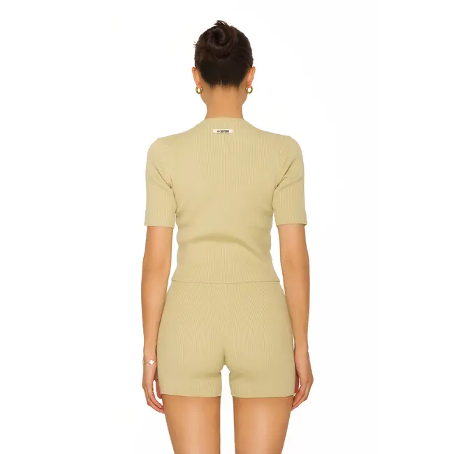L.A Sisters KNITTED SHORT CO-ORD PISTACHIO