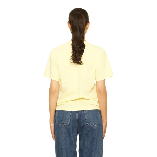 L.A Sisters SHORT SLEEVE OVERSIZED STRIPED TEE YELLOW